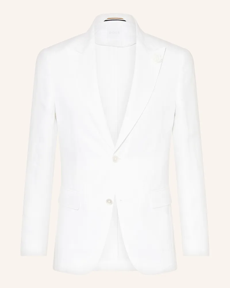 HUGO BOSS Anzugsakko HUGE Slim Fit aus Leinen Ecru