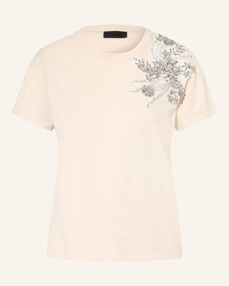 Liu Jo T-Shirt mit Schmucksteinen Hellbraun