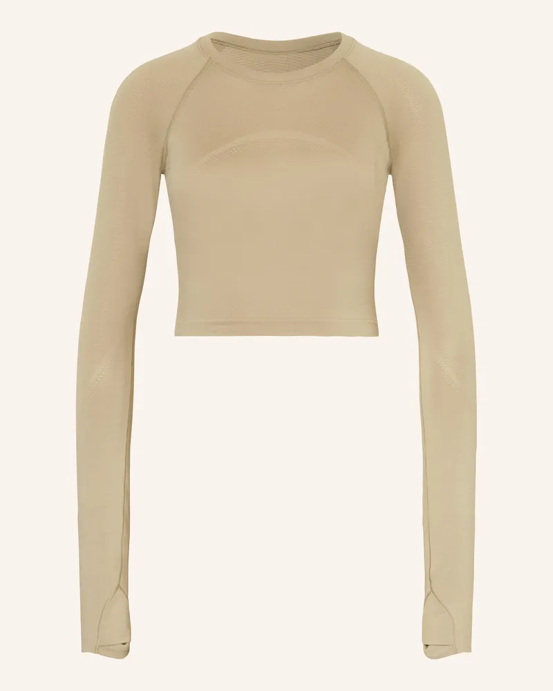 LULULEMON Cropped-Longsleeve SWIFTLY TECH 2.0 Hellbraun