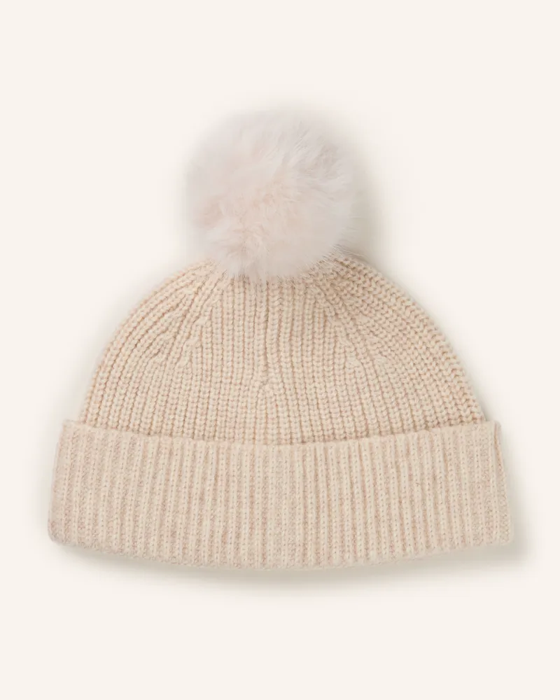 Darling Harbour Mütze Mit Kunstfell beige Offwhite