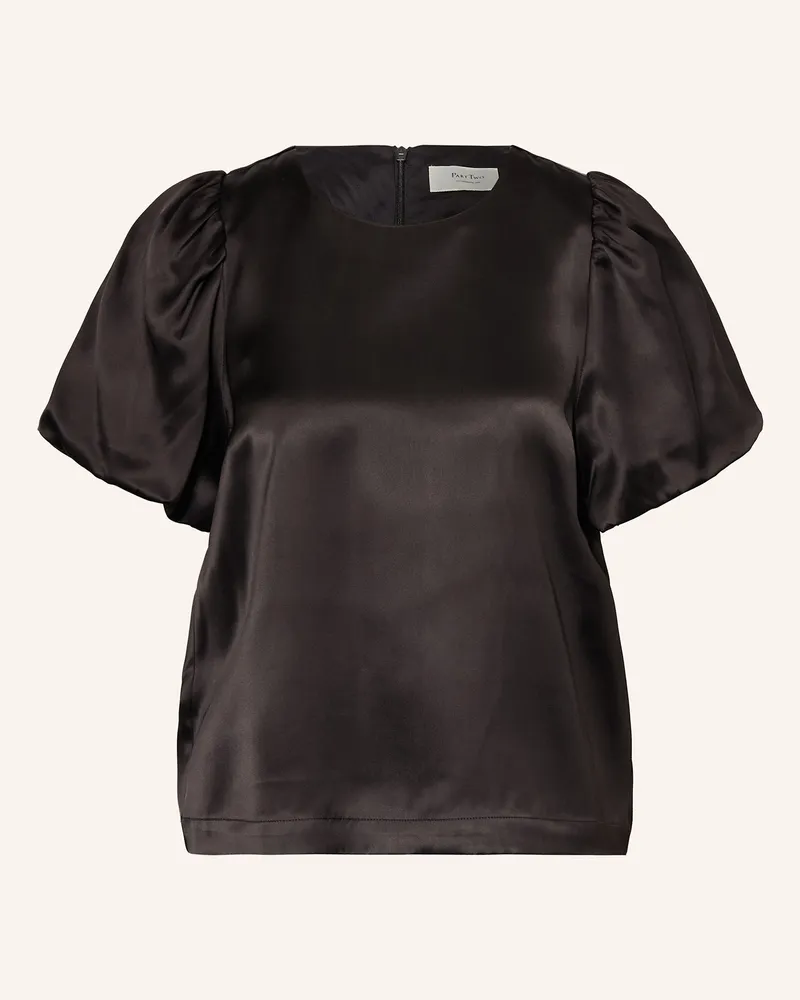 Part Two Blusenshirt Uriapw Aus Satin schwarz Schwarz