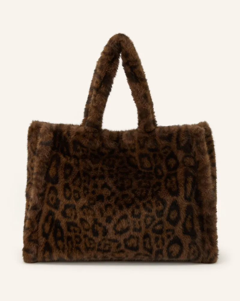 RINO & PELLE Kunstfell-Shopper Daan braun Dunkelbraun