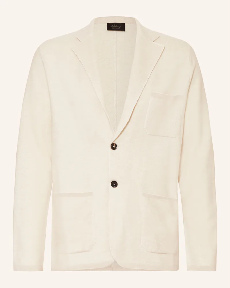 Brioni Sakko Regular Fit weiss Creme