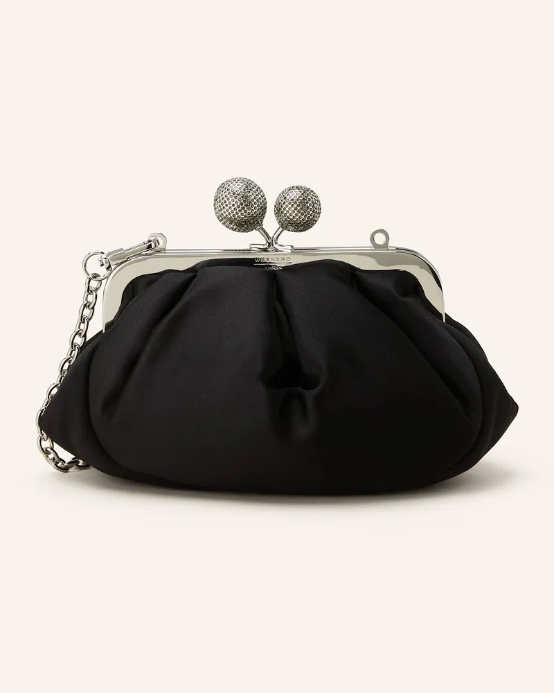 Max Mara Clutch EMMY mit Schmucksteinen Schwarz