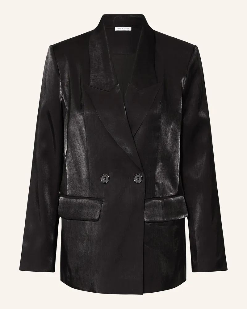 Mrs & HUGS Satinblazer Schwarz