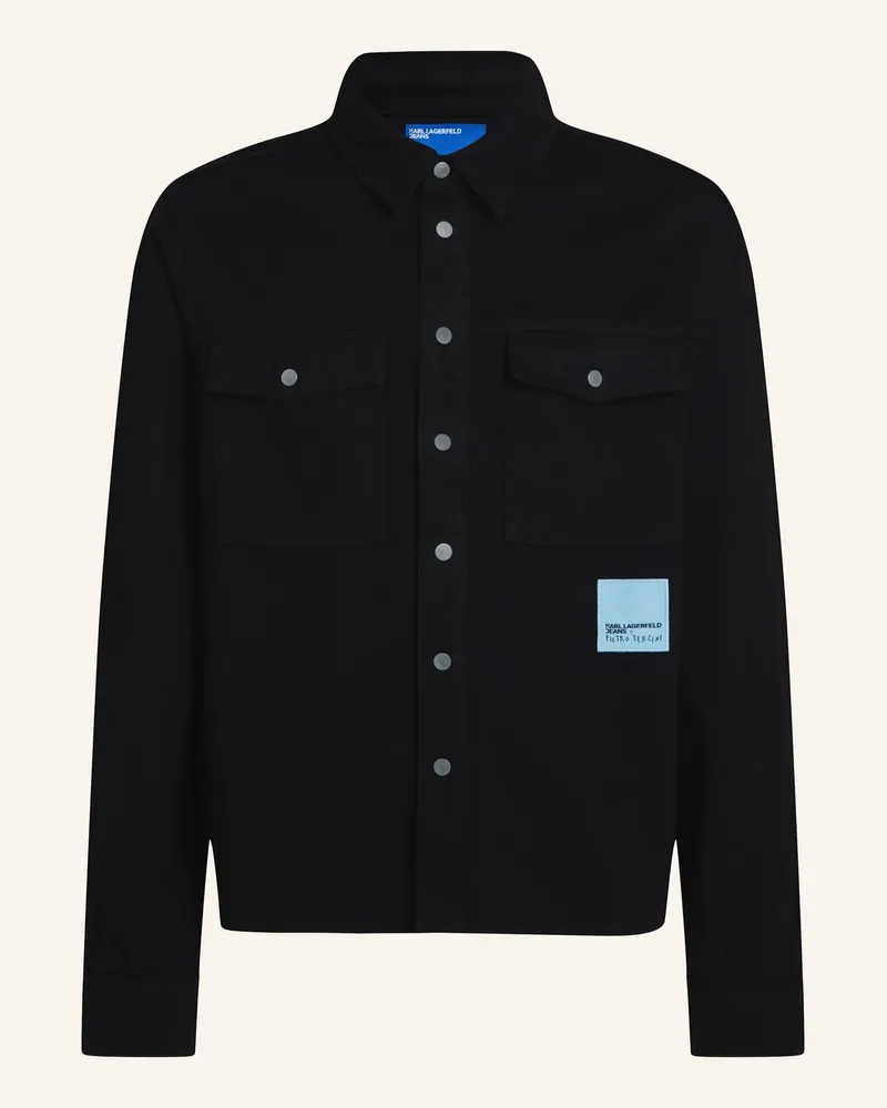 Karl Lagerfeld Hemd X Pietro Terzini schwarz Schwarz