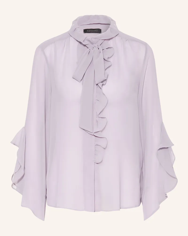 Elena Mirò Bluse Mit Abnehmbarer Schluppe Und Rüschen lila Helllila