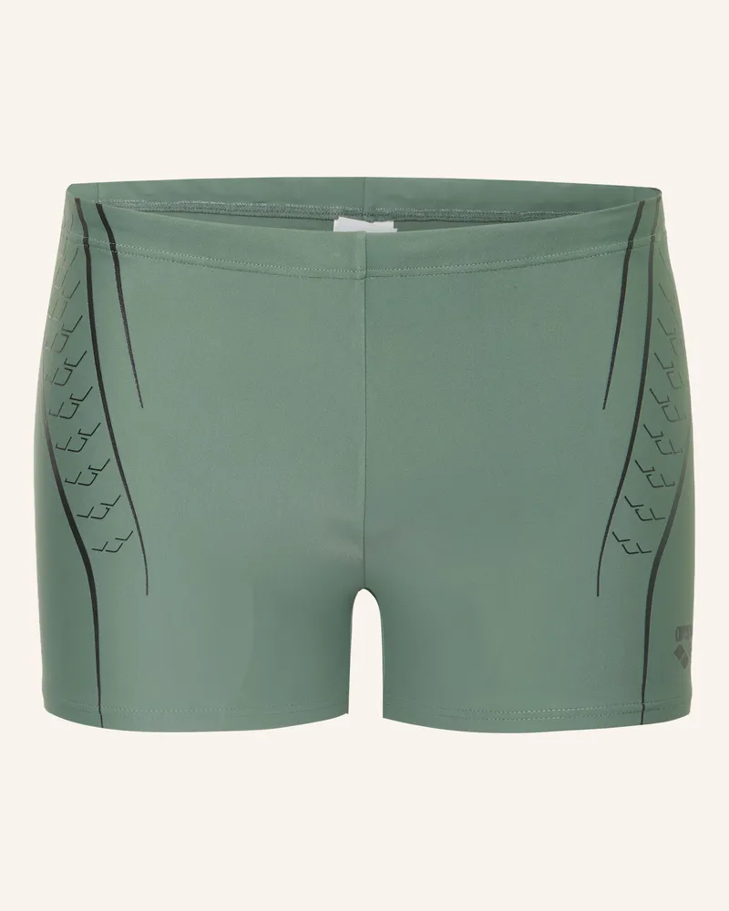 Arena Badehose Double Graphic Mit Uv-Schutz grau Grün