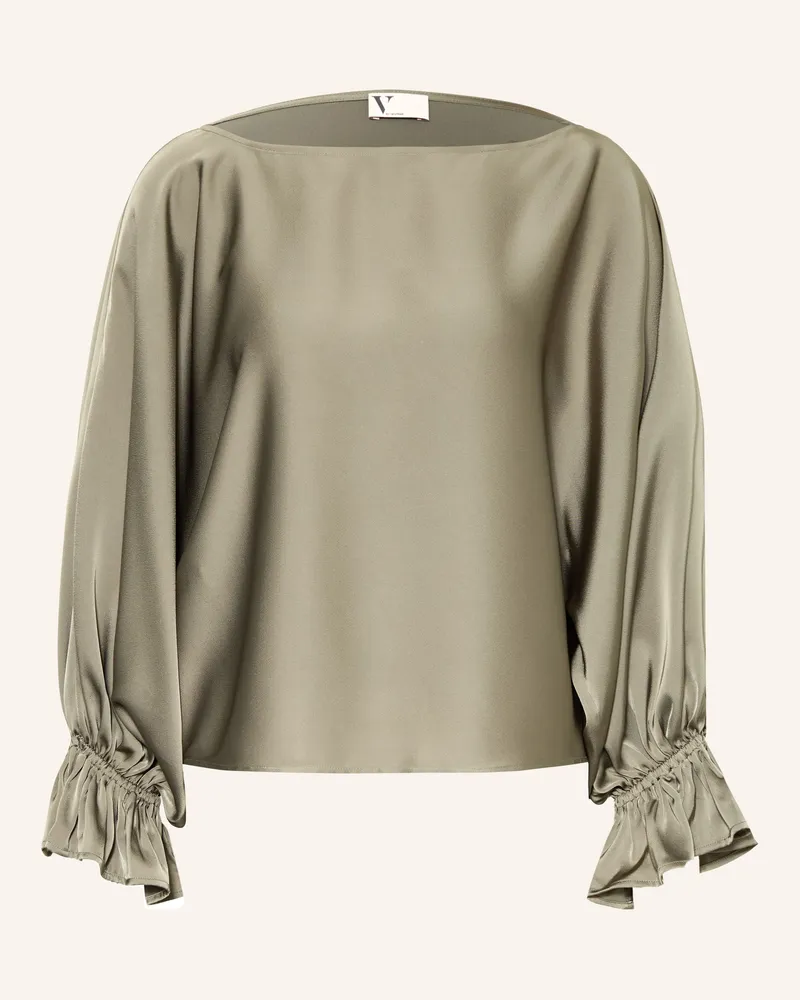 Vera Mont Blusenshirt Aus Satin Mit Volants gruen Oliv