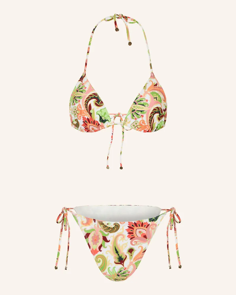Etro Triangel-Bikini orange Weiss