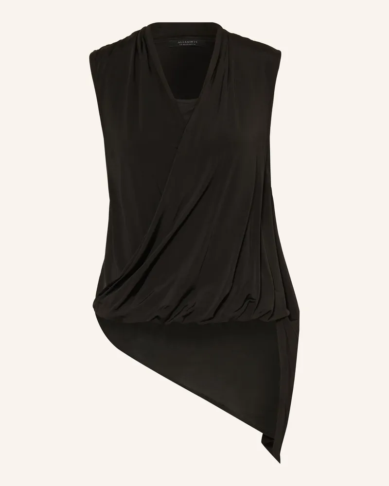 AllSaints Top Adaline In Wickeloptik schwarz Schwarz
