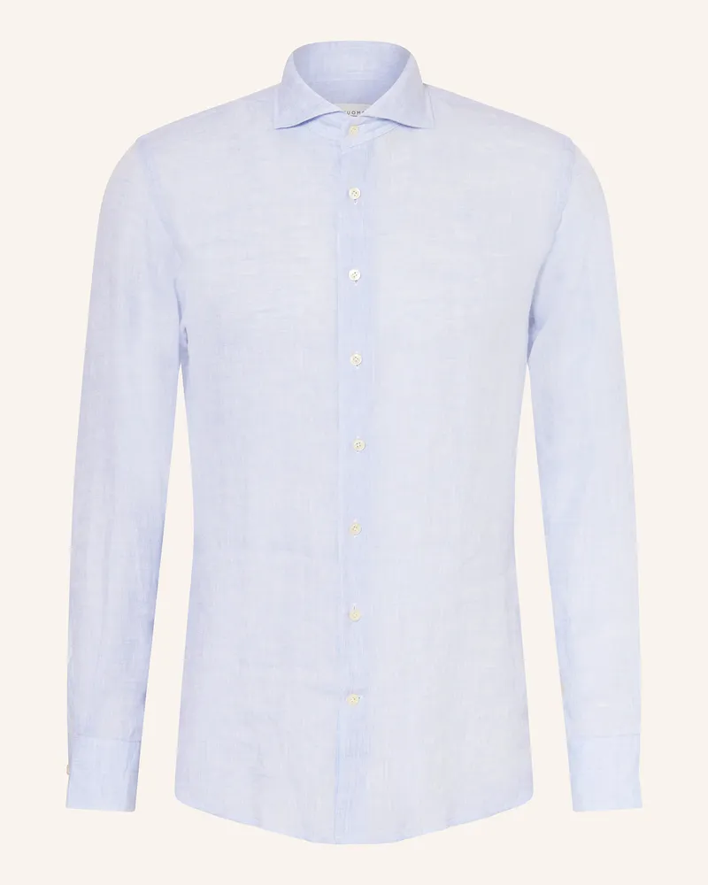 Profuomo Leinenhemd Slim Fit Hellblau