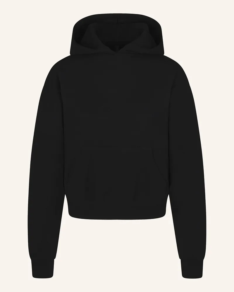 SKIMS Lounge-Hoodie Cotton-Fleece schwarz Onyx