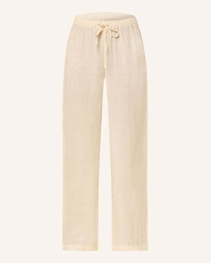 120% Lino Marlenehose aus Leinen Ecru