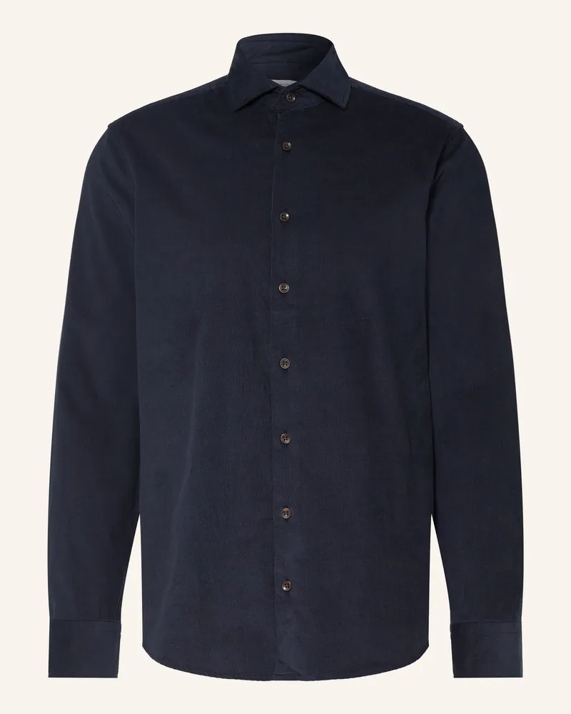Seidensticker Cordhemd Regular Fit blau Dunkelblau