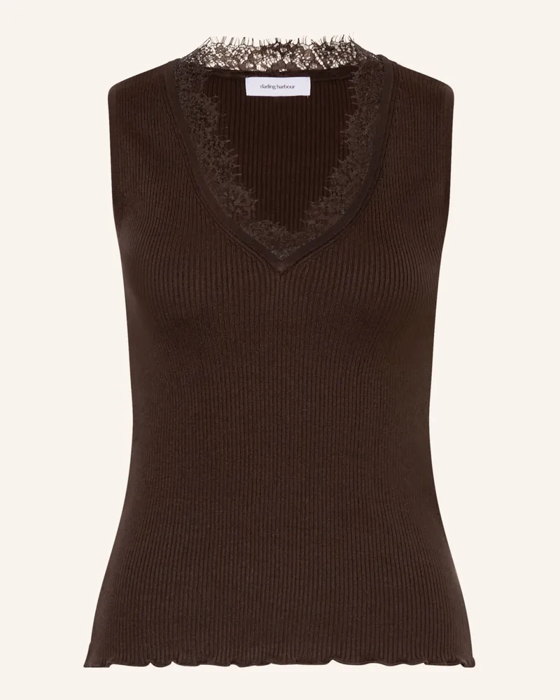 Darling Harbour Stricktop Mit Spitze braun Dark