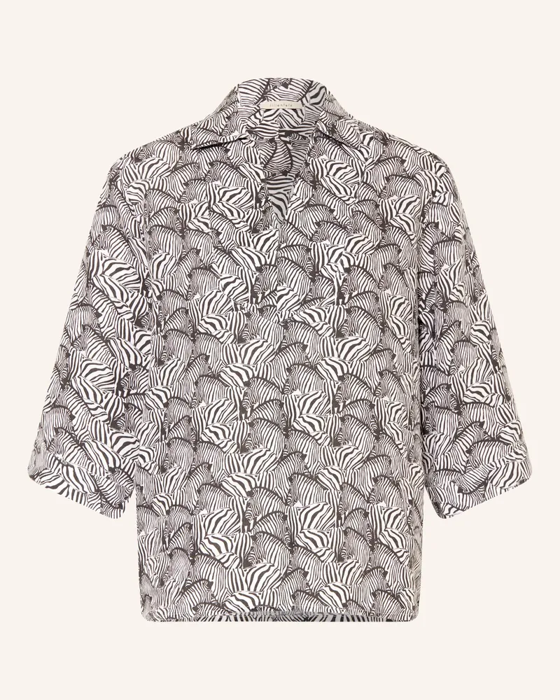 lilienfels Blusenshirt aus Leinen mit 3/4-Arm Schwarz