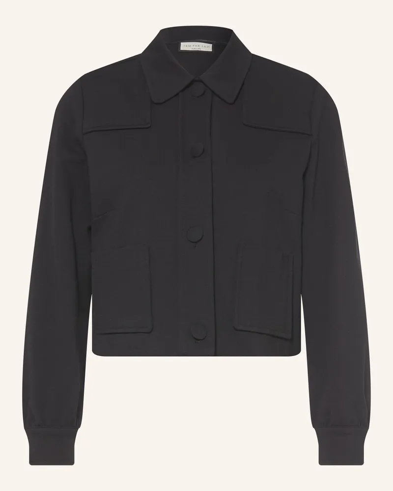 SEM PER LEI Kastenjacke Aus Jersey schwarz Schwarz
