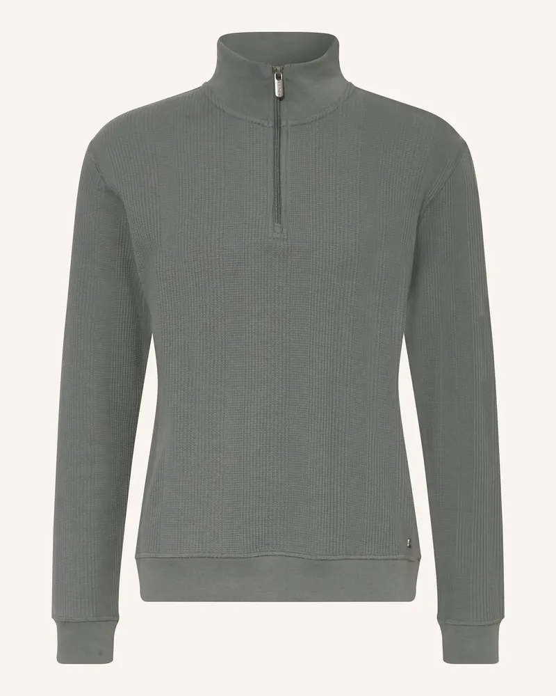 HUGO BOSS Lounge-Pullover Structure gruen Petrol