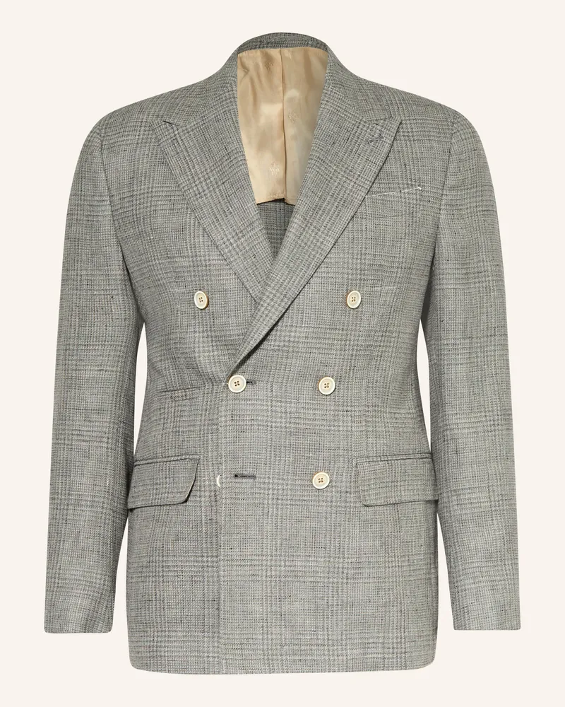 Eleventy Sakko Extra Slim Fit Mit Leinen gruen Grau