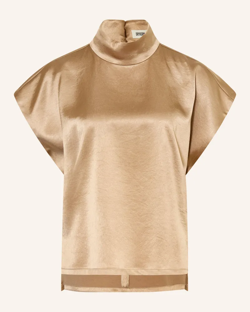 Drykorn Blusenshirt Alaria Aus Satin beige Camel