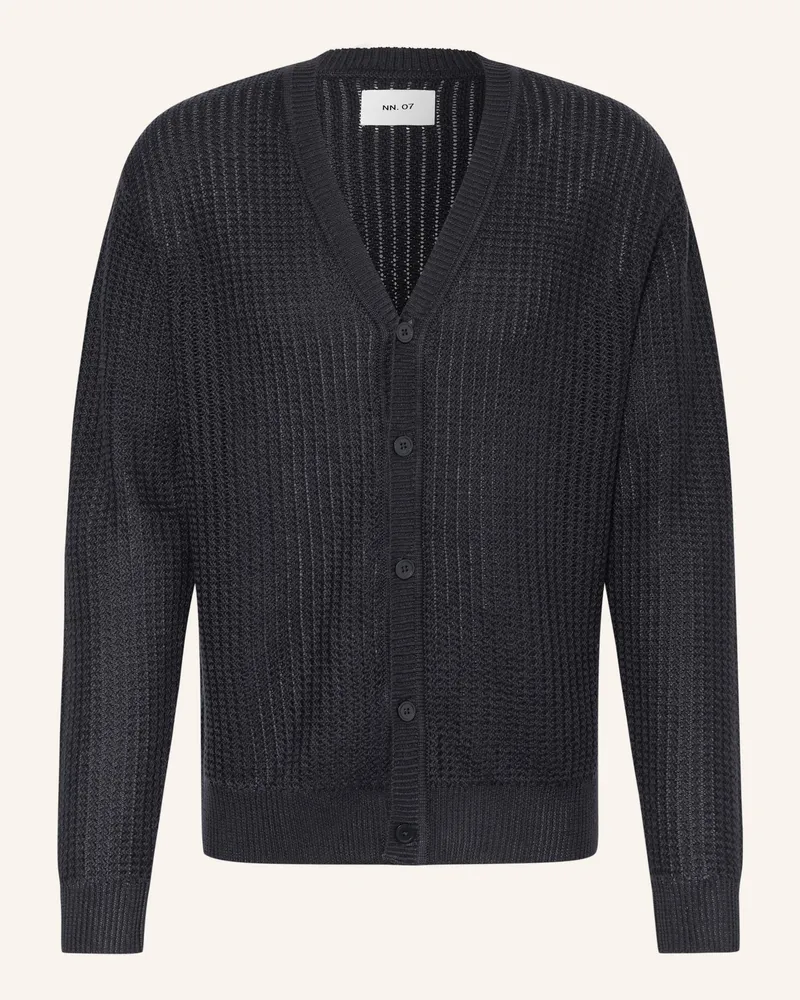 NN 07 Strickjacke Tim Aus Leinen blau Dunkelblau