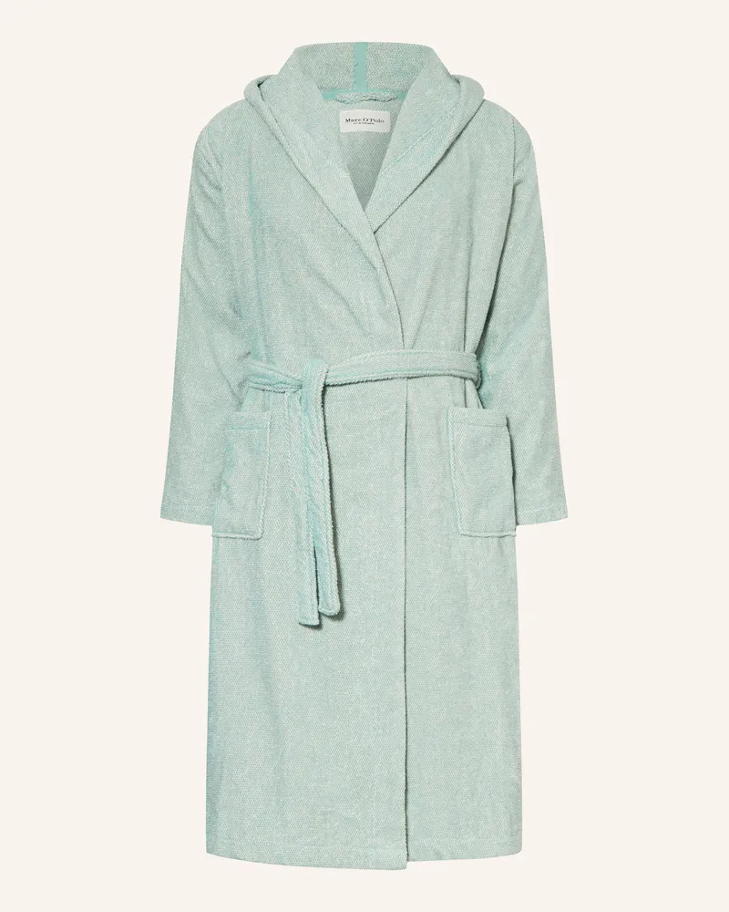 Marc O'Polo Unisex-Bademantel mit Kapuze Hellgrün
