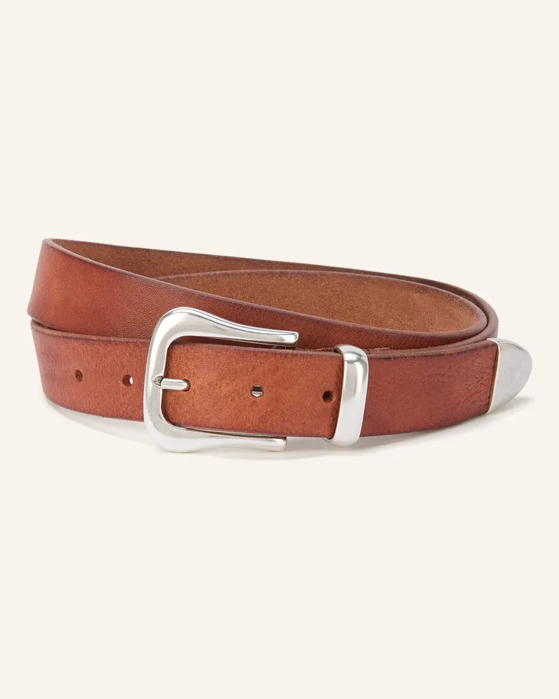 Post & Co Ledergürtel braun Cognac