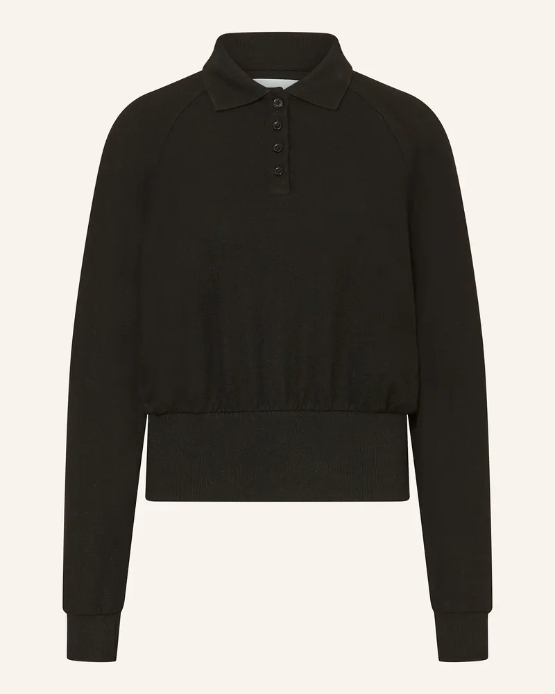 OPUS Strick-Poloshirt Geigi schwarz Schwarz