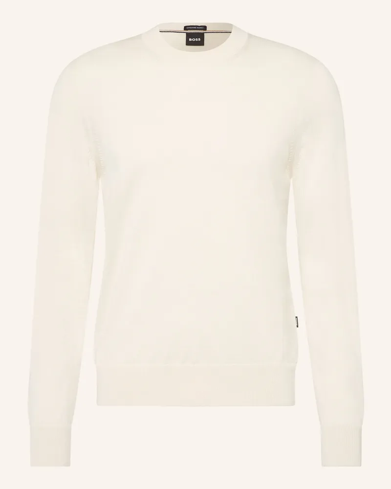 HUGO BOSS Pullover Leno weiss Creme