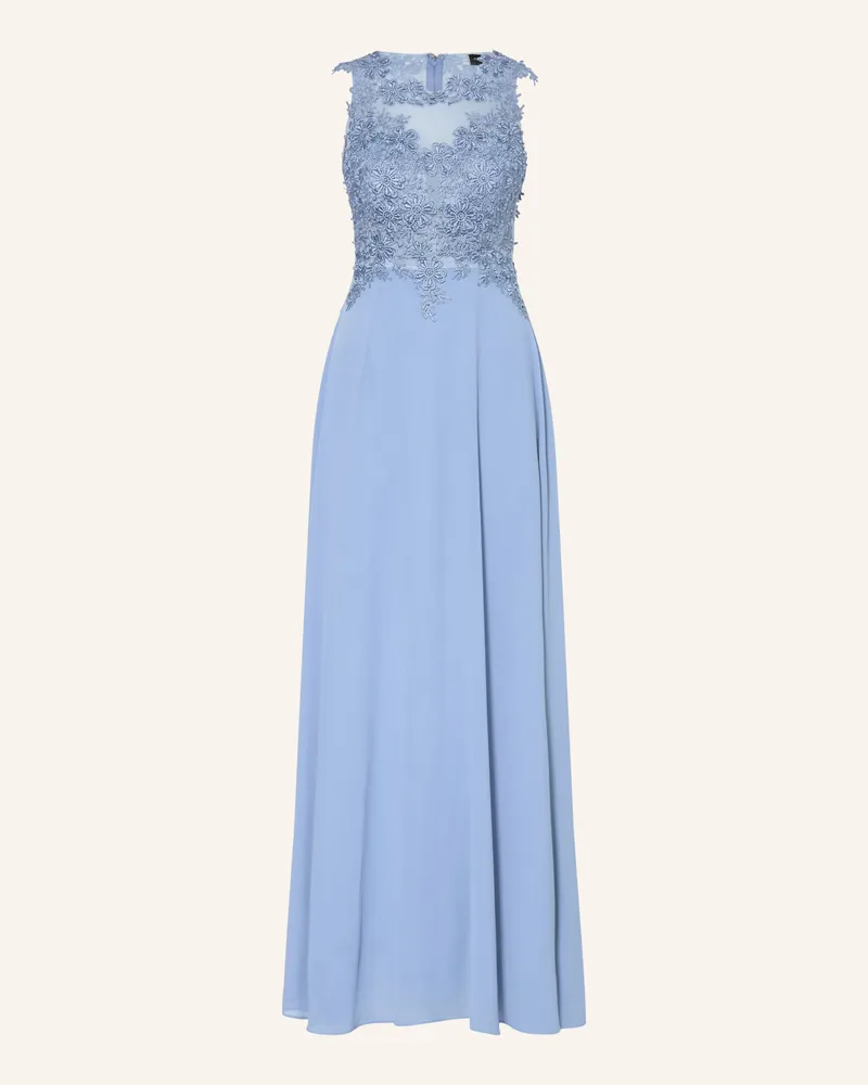Apart Abendkleid Mit Spitze blau Blaugrau