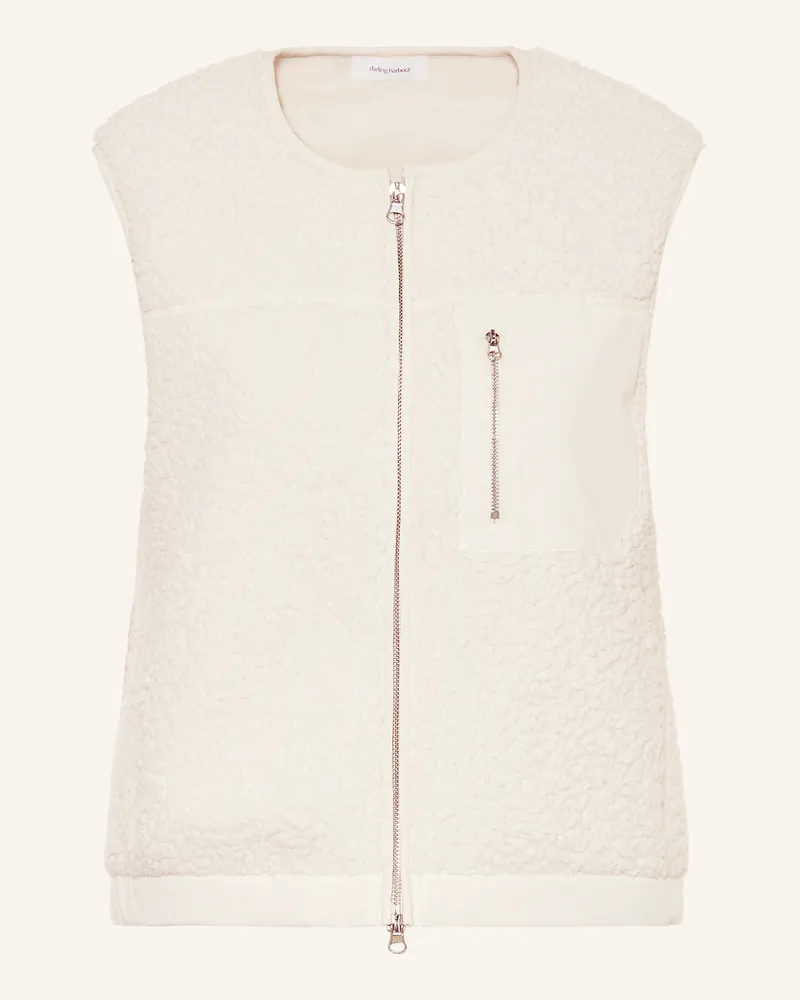 Darling Harbour Teddyfell-Weste Weiss