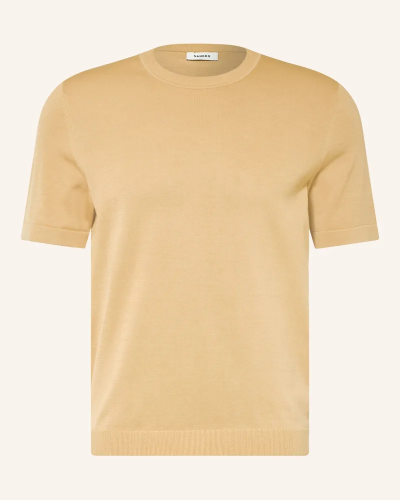 Sandro Strickshirt Mit Seide braun Hellbraun