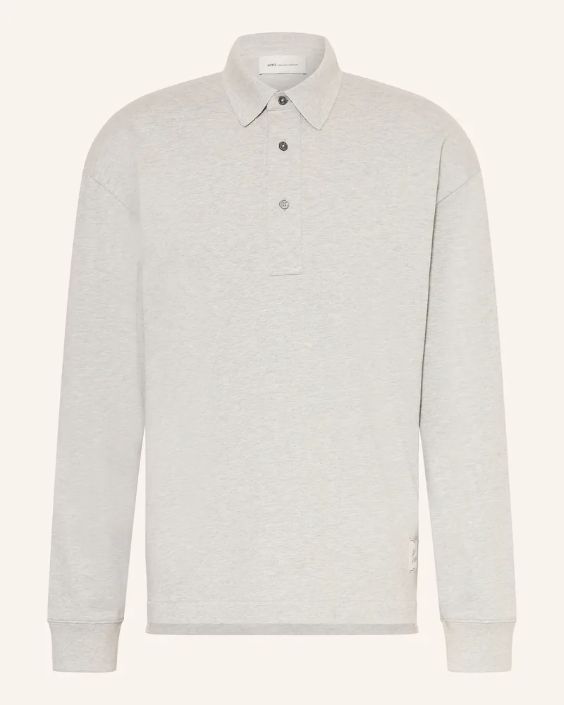 AMI Paris Jersey-Poloshirt grau Hellgrau