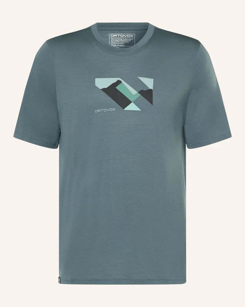 Ortovox T-Shirt 140 Cool Landscape Mit Merinowolle blau Blau