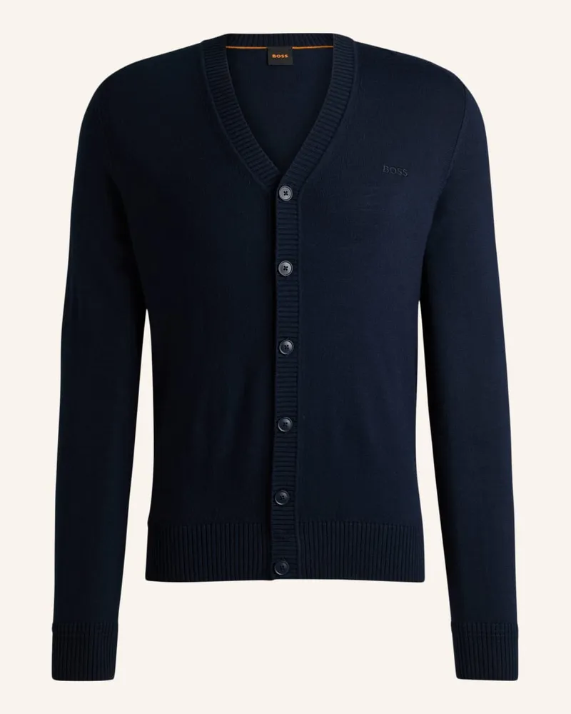 HUGO BOSS Strickjacke AVAC_CD Regular Fit Blau