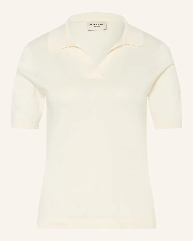 Max Mara Strick-Poloshirt Roncolo Mit Seide weiss Ecru