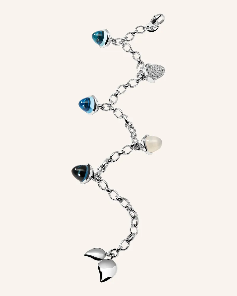 TAMARA COMOLLI Armband BRACELET MIKADO FLAMENCO CHARM 'OCEAN' WITH DIAMOND PAVÉ Ocean mit Diamond Pavé Weissgold