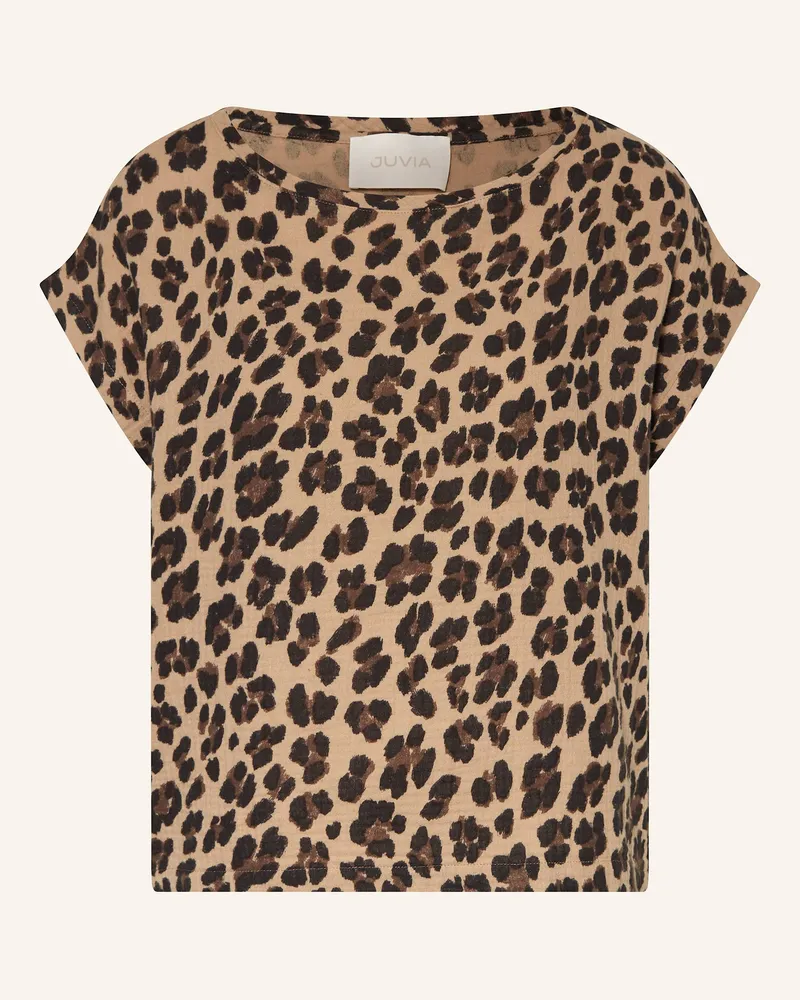 Juvia T-Shirt Tara Aus Musselin beige Hellbraun