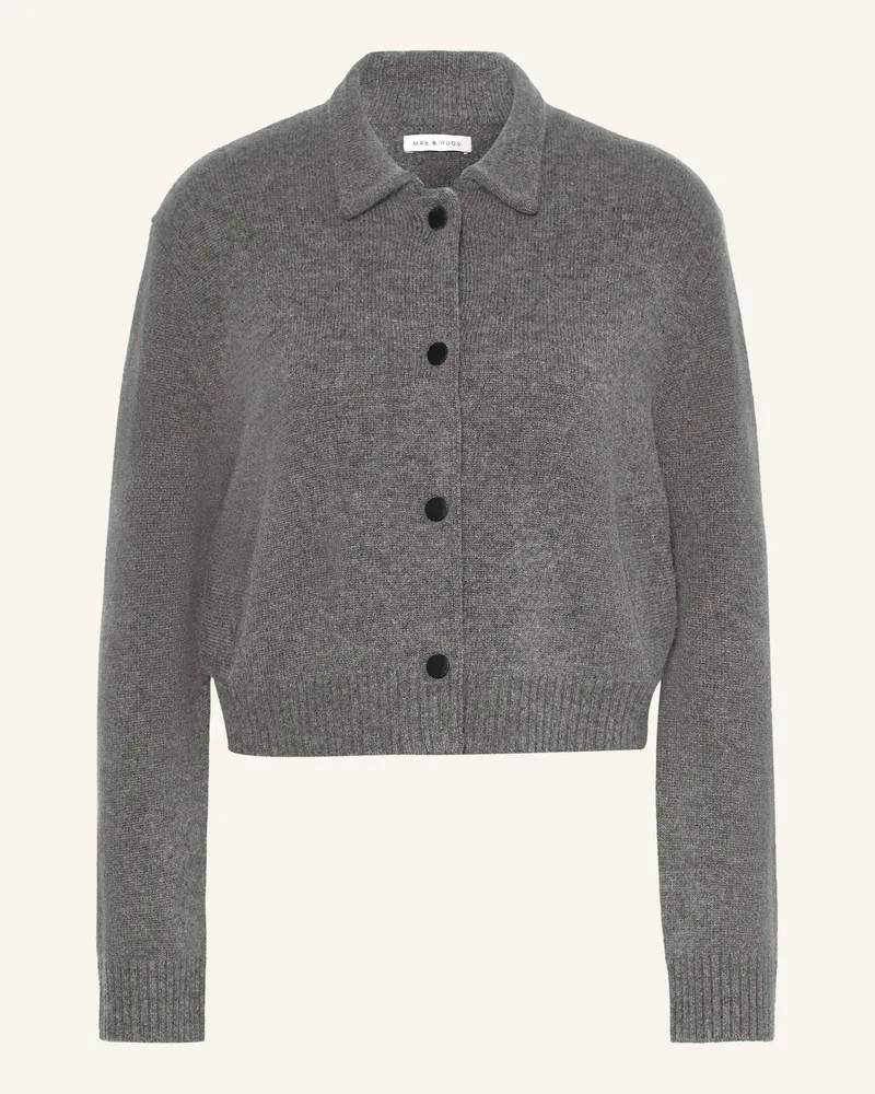 Mrs & HUGS Strickjacke Mit Cashmere grau Grau