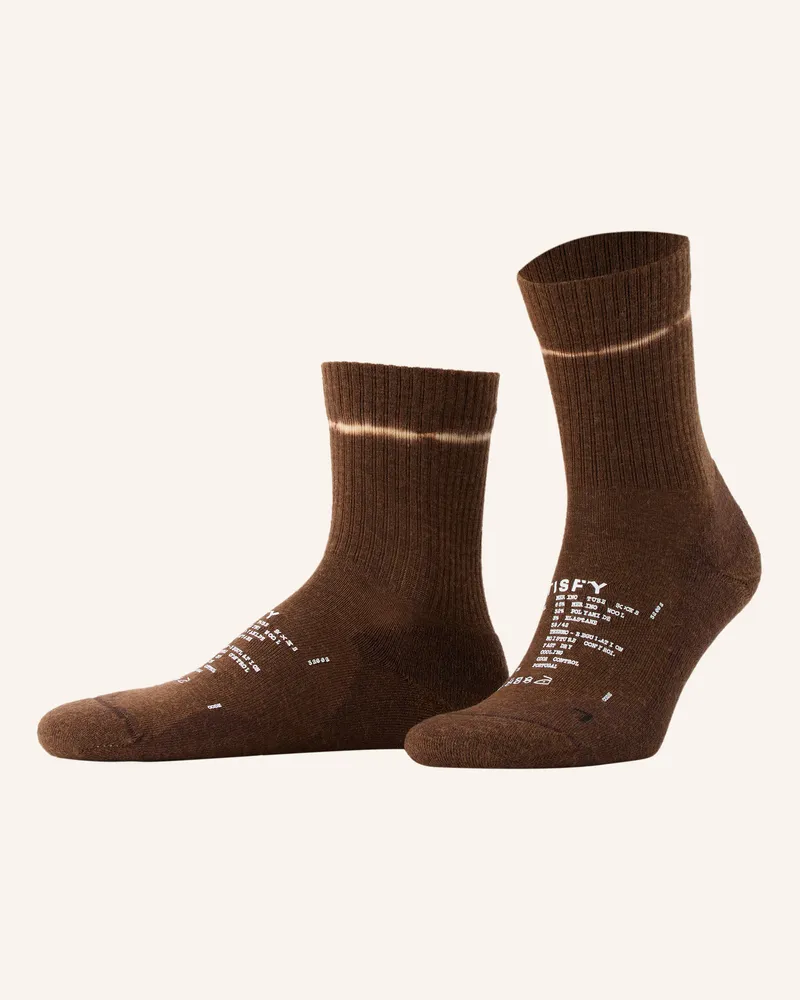 Satisfy Laufsocken Merino Nylon Tube Socks braun Dunkelbraun