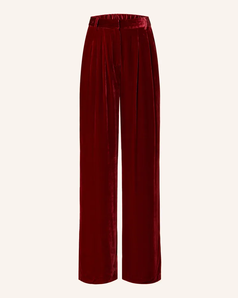 Mrs & HUGS Marlenehose Aus Samt rot Dunkelrot