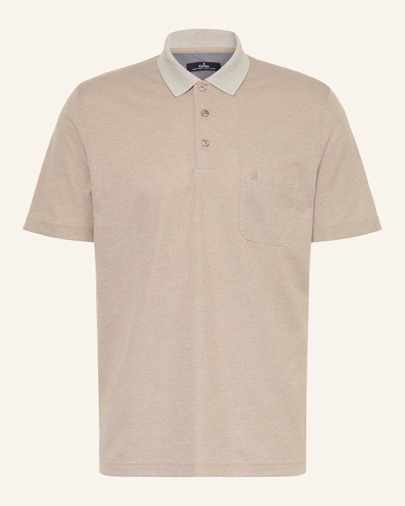 Ragman Piqué-Poloshirt braun Beige