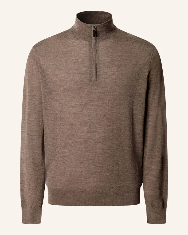 Hackett Pullover Ess Merino Hzip beige Beige