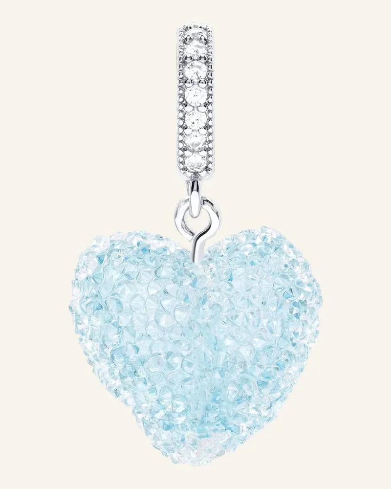 CRYSTAL HAZE Anhänger Jelly Heart Pave Connector Baby Blue By Glambou silber Silber