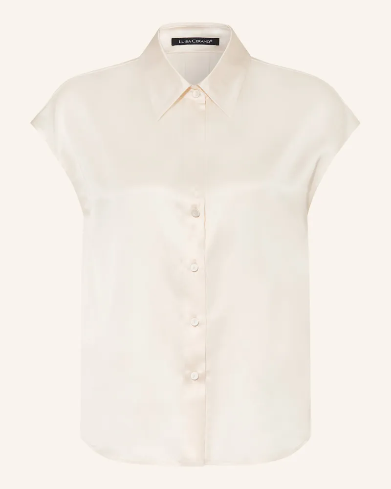 Luisa Cerano Hemdbluse Aus Seide weiss Ecru