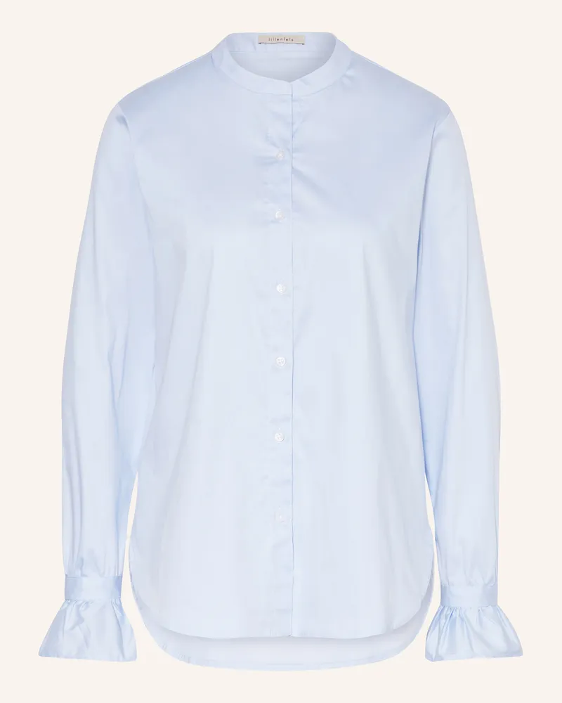 lilienfels Bluse mit Rüschen Hellblau