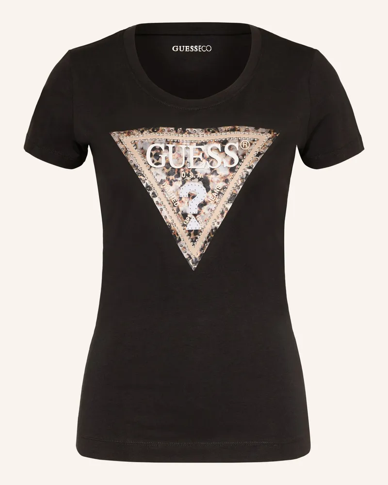 Guess T-Shirt Mit Nieten schwarz Schwarz