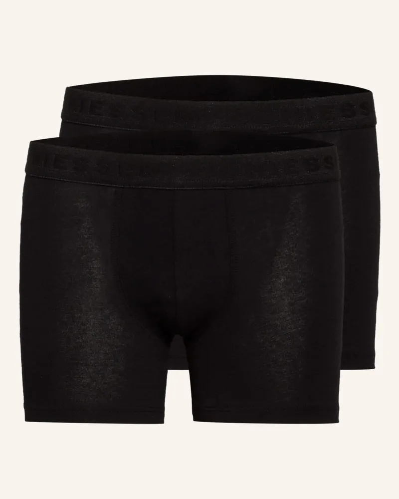 Schiesser 2er-Pack Boxershorts schwarz Schwarz