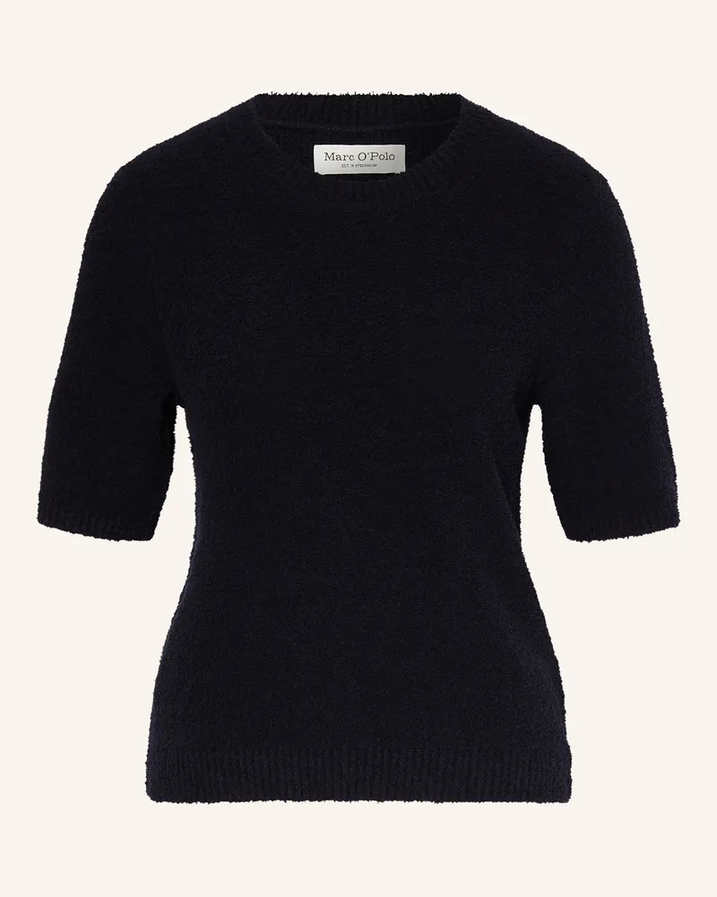 Marc O'Polo Strickshirt aus Frottee Dunkelblau